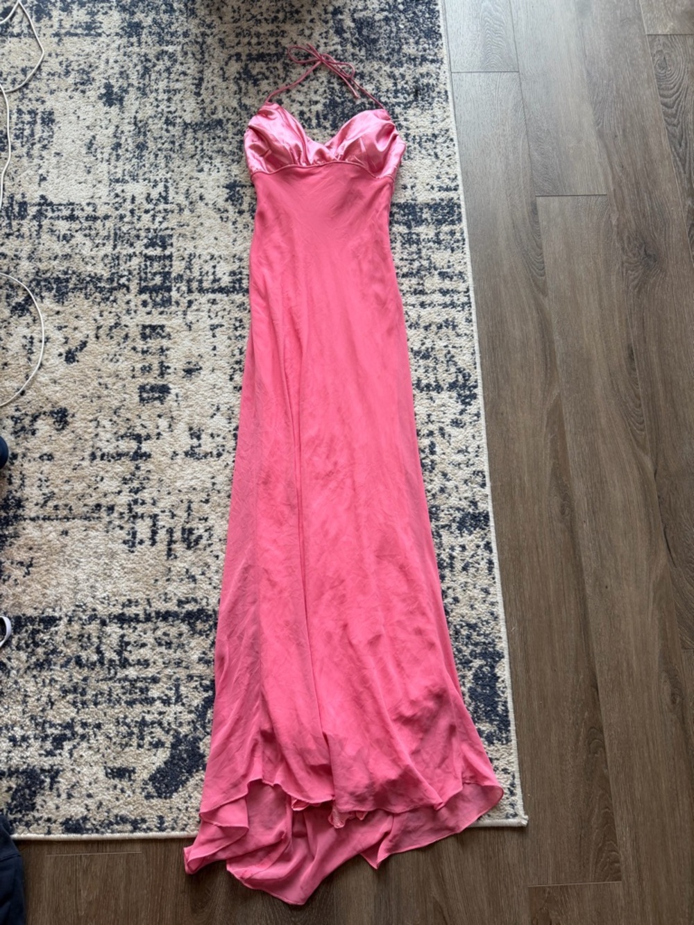 ❤️SOLD Scene Weaver Pink Halter Satin-Effect Maxi Gown